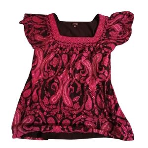 Apt. 9 Womens Purple Paisley